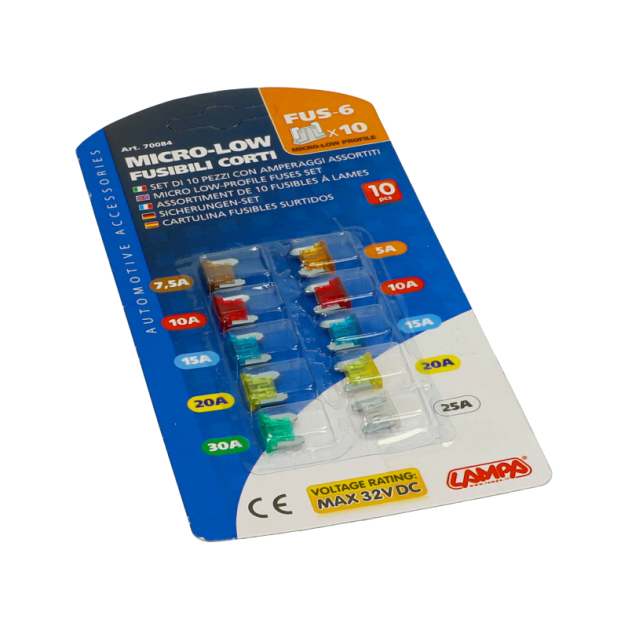 Lampa - Steekzekeringset Lampa Micro Low 5A – 30A 10 Stuks main product photo