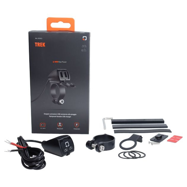 Lampa - USB lader Optiline stuurbevestiging dubbel 30W 12/24V main product photo