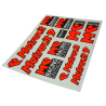 Stickerset Metrakit - Pro Race - Fluor Oranje - 18 delig - 44 x 34 cm - 2 Vellen (MK-98027022)
