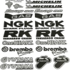 Stickerset Sponsorkit Honda Black 16-delig 34 x 24 cm