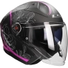 LS2 Helm Infinity II Lotus OF603 mat zwart / roze