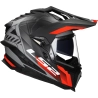 LS2 Helm Explorer Hexa MX701 mat zwart / rood / grijs