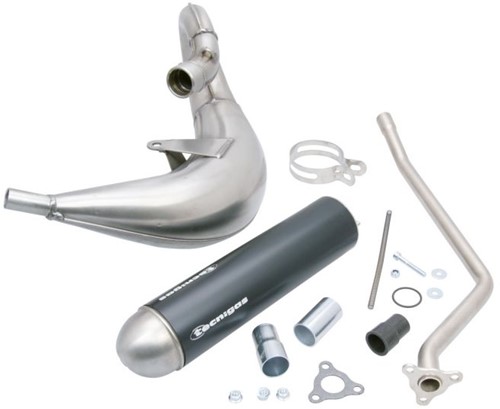 uitlaat tecnigas rieju RR / rieju RRX 50 / rieju SMX / rieju spike X 50 / rieju mrx / rieju rmx pro rieju rj / motorhispania furia / peugeot XP6 - schakelbrommer - E-nox RVS