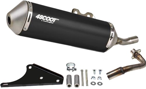 Uitlaat Tecnigas 4scoot (Zwart) Vespa Lx 50 4t / Vespa S 4t / Primavera 4t / Sprint 4t / Piaggio Zip 2000 4t 2 Kleppen Motor