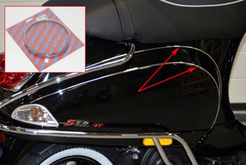 Plakstrip Chroom Universeel Voor Scooter Lengte 1 Meter