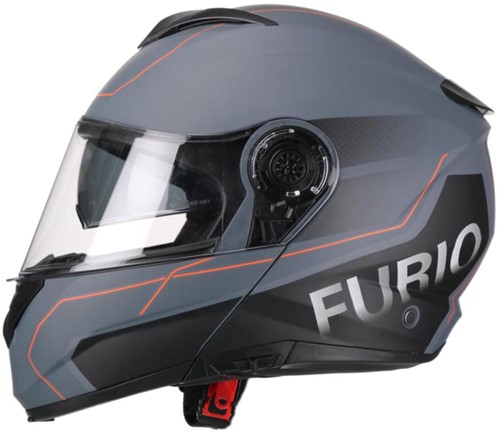 Systeemhelm Vito Furio Mat Zwart / Rood Maat S - 55-56cm