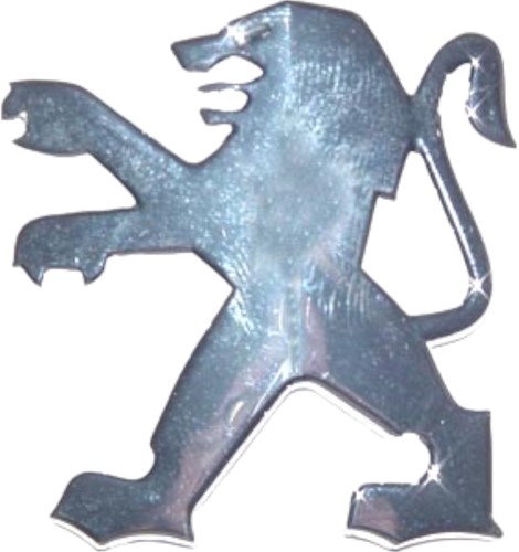 Embleem Sticker Chroom Logo Peugeot Leeuw Dik - 4.4cm hoog / 4.1cm Breed