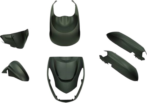 Kappenset Peugeot Kisbee Euro4 Zwart Mat [6 Delig set]