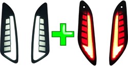 Package Deal Knipperlichtset Vespa Sprint en Primavera Met Remlicht Donker Smoke Met Dagrijverlichting