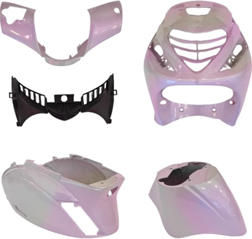 Kappenset Piaggio Zip 2000 White Amethyst Purple met SP voorscherm 5 delig 
