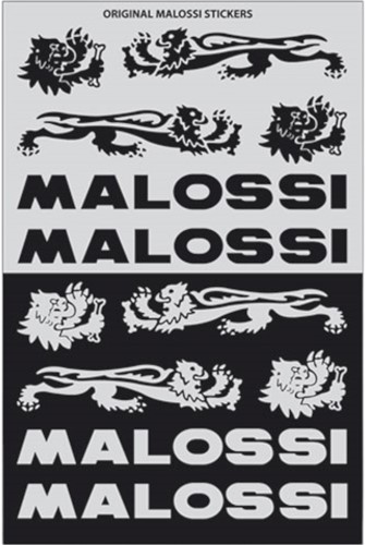 Sticker Set 12 Delig Zwart - Zilver (Malossi) Sponsor 3314154