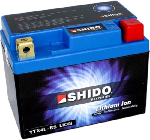 Accu Shido YTX4L-BS 12volt 4Ah 110 x 70 x 85mm lithium ion LiFeP04
