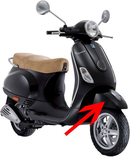 Voorspatbord Vespa Lx 50 Fl - Zwart Vulcano 98 / A Originele Kwaliteit