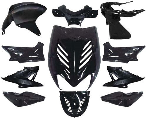 Kappenset Zwart Metalic (11 Delig) Yamaha Aerox T/m 2012 DMP