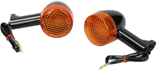 Knipperlicht Set Oranje Glas (Rond Model) Universeel Scooter / Schakelbrommer