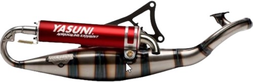 Uitlaat Yasuni R Rood Yamaha Aerox T/m 2012 / Yamaha Jog / Beta Ark / Aprilia Rally / Beta Ark / Aprilia Sr 2000 / Yamaha Why / Yamaha Neos / Malaguti F12 / F15 / Minarelli Horizontaal TUB902R