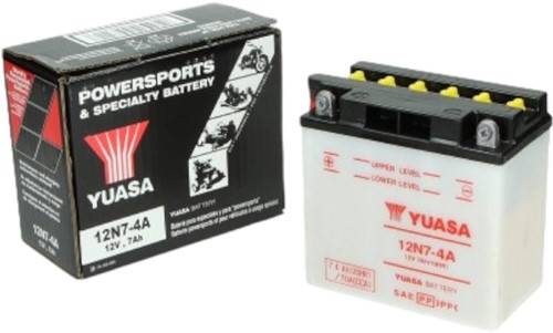 Accu Yuasa 12N7-4A 12volt 7Ah 135 x 75 x 133mm zuur accu (Zonder Accuzuur Geleverd)