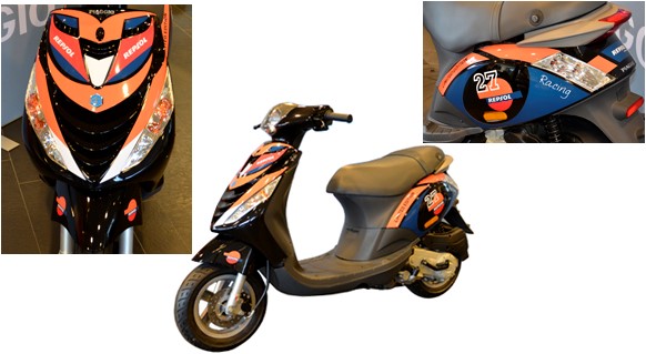 Kansen Ja Rechtsaf Sticker Set Piaggio Zip 2000 Sp Repsol (Voor Zwarte Scooter) Op=Op Cityparts