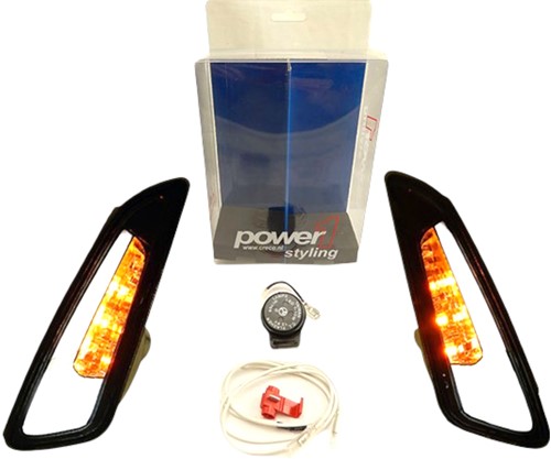 Knipperlichtset Led Vespa Sprint en Primavera Smoke Voorzijde Met Dagrijverlichting Power1