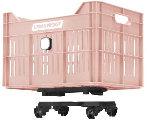 Fiets Gerecyclede fietskrat Urban Proof Click 30 liter - Pastelroze