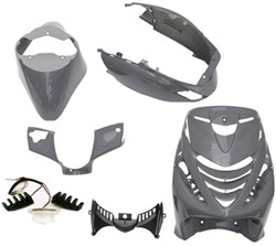 Kappenset Piaggio Zip 2000 Nardo Grijs met SP voorscherm + Ledverlichting 6 delig