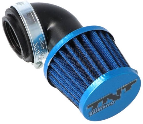 Powerfilter TNT K&N Blauw Geanodiseerd Schuin 90° Ø28-35 PHBG / PHVA / PHBN