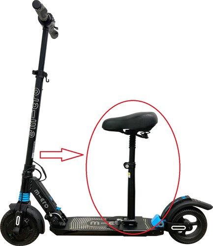 Zadel e-step - Aplus - Passend op e-step - Zadel voor elektrische step - Zwart