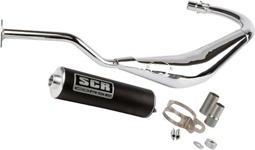 Uitlaat SCR Corse SM Chroom 50cc Yamaha TZR 50 / MBK Xpower - Onderlangs