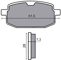 Remblokset Polini voor AGM / Yamaha / PGO / Baotian 174.0076-3