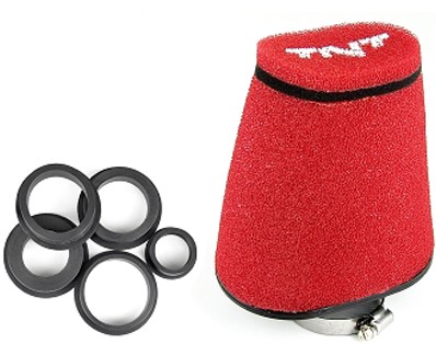 Powerfilter TNT BIG Schuim Rood Recht Ø28->55 Universeel