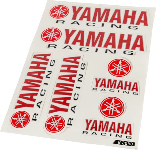 Sticker Set Sponsor Yamaha Racing - Rood - 6 Delig - 33x22cm