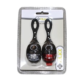 Fiets FALKX Snake Eye siliconen verlichting Led set zwart Batterij