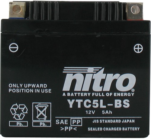 Accu Nitro NT5L 12volt 5Ah 113 x 70 x 105mm Onderhoudsvrij GEL