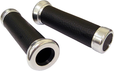 Handvat Set Zwart (Leder) Vespa Lx 50 / Vespa Lxv / Vespa S / Vespa Primavera / Vespa Sprint / Piaggio FLY / Liberty