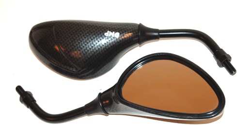 Spiegelset Carbon Scooter Universeel (Schroefdraad M10 / M8 + Adaptor)