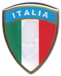 sticker vlag italie groot 3D - 1pcs - 4,5cm hoog