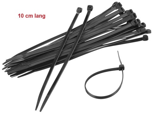 Tie-wraps kabelbinders lengte 10cm kleur : zwart 100pcs