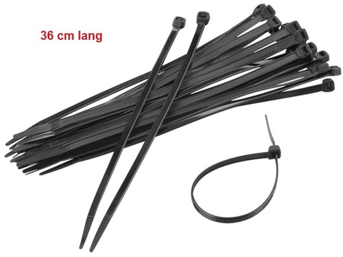 Tie-wraps kabelbinders lengte 36cm kleur : zwart 100pcs