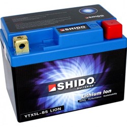 Accu Shido YTX5L-BS 12volt 5Ah 114 x 70 x 106mm lithium ion LiFePo4 