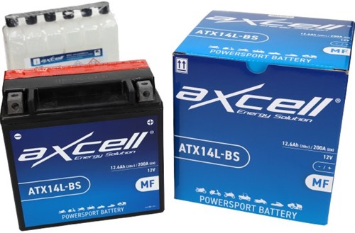Accu Axcell ATX14L-BS / YTX14L-BS 12volt 12Ah 150 x 87 x 145mm Onderhoudsvrij SLA