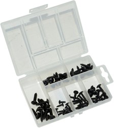 parkerset beplating assortiment - 6-maten - zwart