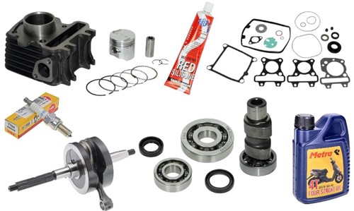 Motorblok Revisiet voor Aprilia 4T / Derbi 4T / Piaggio 4T / Vespa 4T / Malaguti 4T (2v Motoren) - 1 kleine + 1 grote lager