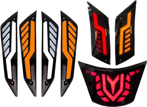 Package Deal Knipperlicht Set + Achterlicht Alpha Bliksem Piaggio Zip 2000 Achter+Voorzijde [Flow / Matrix]