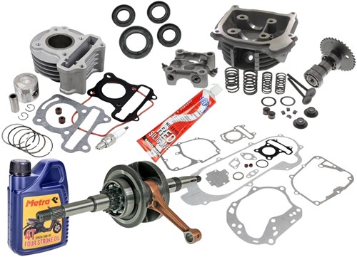 Motorblok Revisieset 10inch Gy6 / AGM / BTC / IVA / Kymco Agility 50 / Fosti Grande Retro / Kymco People S 4t / Kymco New Dink / Sym Fiddle 1 / Znen + SLS aansluiting