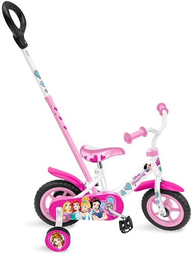 Kinderfiets Disney Princess 10 Inch 18 cm Meisjes Doortrapper Wit / Roze