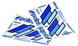 Stickerset Team POLINI 225.030 Scooter Universeel 2 stickervellen 48.5x34.5cm