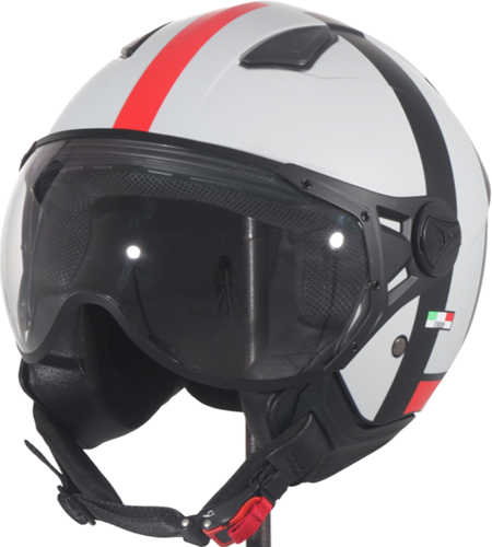Helm Vito Jet Moda Zwart / Wit Maat XS - 53-54cm 