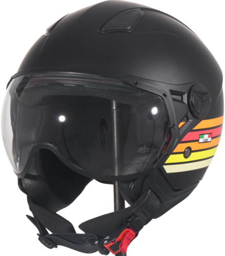 Helm Vito Jet Moda Zwart Retro Designo Maat
