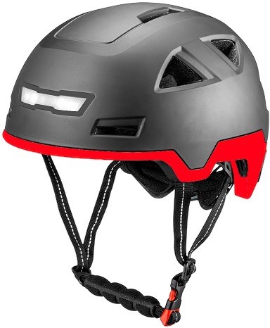 Helm VITO E-city voor speed pedelec / snorfiets met ingebouwd voor en achterlicht NTA-8776 gekeurd Zwart Rood 