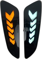 Knipperlicht Set Apha E-tron voor Vespa Sprint / Primavera - Smoke - Weglopend - Voorkant